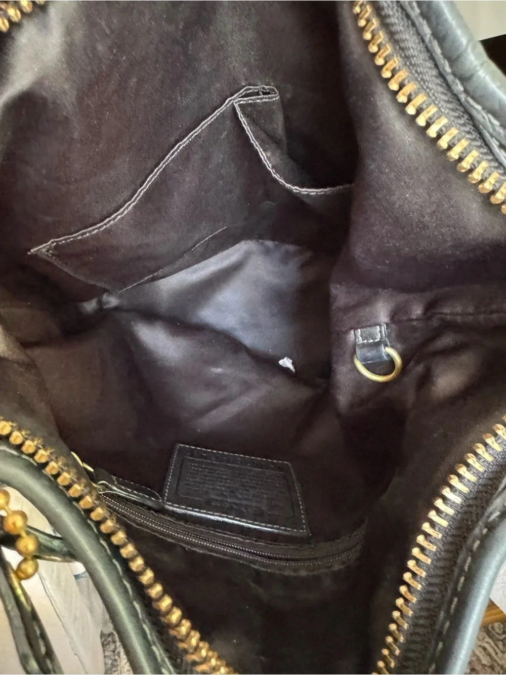 Coach Black Signature Monogram Shoulder Bag with Cherry Charm